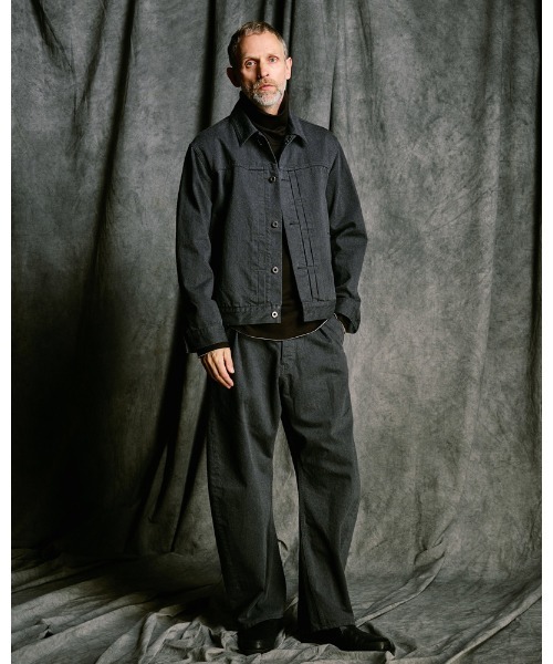 wjk（ダヴルジェイケイ）の「denim jacket type1 (OW)（デニムジャケット・メンズ・チャコールグレー/インディゴブルー・SMALL/MEDIUM/LARGE/X-LARGE）」の12枚目の写真