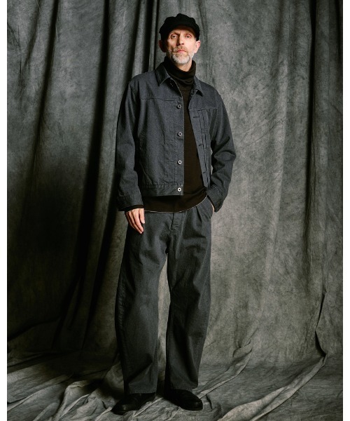 wjk（ダヴルジェイケイ）の「denim jacket type1 (OW)（デニムジャケット・メンズ・チャコールグレー/インディゴブルー・SMALL/MEDIUM/LARGE/X-LARGE）」の13枚目の写真