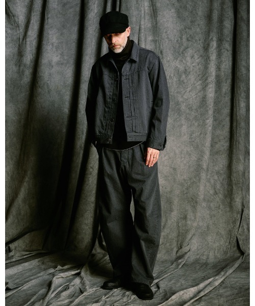 wjk（ダヴルジェイケイ）の「denim jacket type1 (OW)（デニムジャケット・メンズ・チャコールグレー/インディゴブルー・SMALL/MEDIUM/LARGE/X-LARGE）」の14枚目の写真