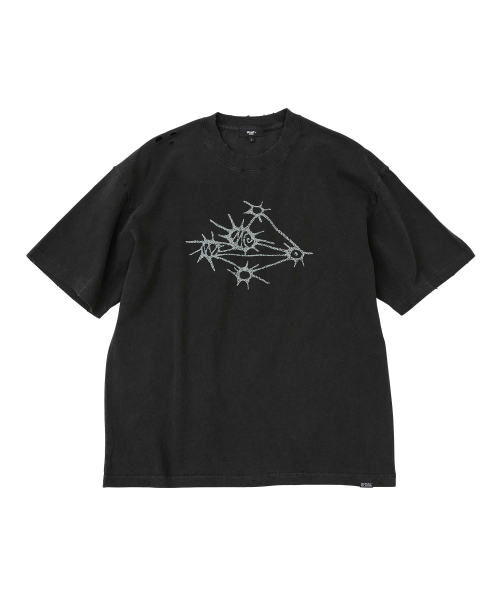 WMC(ダブリューエムシー)の「ウォッシュドウォールマークティーシャツ_CHARCOAL GREY(Tシャツ/カットソー・メンズ・チャコールグレー・M/L/XL)」の1枚目の写真