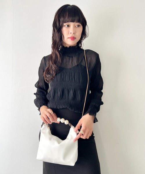 wears(ウェアーズ)の「2wayパールハンドル ハンドバッグ クラッチバッグ(ハンドバッグ・レディース・シルバー/ホワイト/ブラック/ベージュ・FREE)」の19枚目の写真