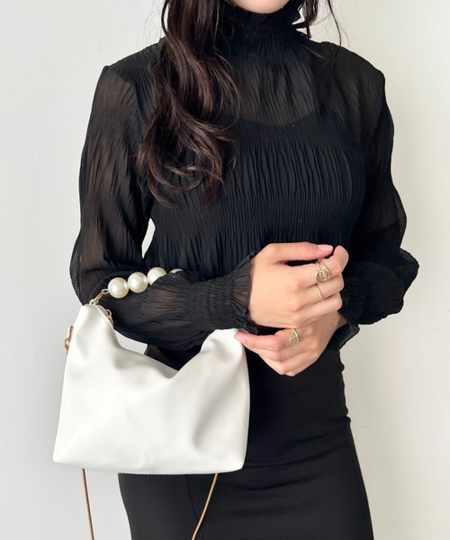 wears(ウェアーズ)の「2wayパールハンドル ハンドバッグ クラッチバッグ(ハンドバッグ・レディース・シルバー/ホワイト/ブラック/ベージュ・FREE)」の16枚目の写真