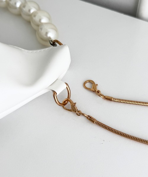 wears(ウェアーズ)の「2wayパールハンドル ハンドバッグ クラッチバッグ(ハンドバッグ・レディース・シルバー/ホワイト/ブラック/ベージュ・FREE)」の10枚目の写真