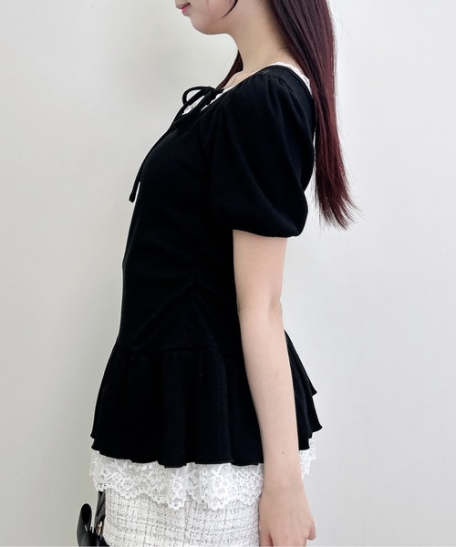 INGNI(イング)の「ヘンリーネックペプラムリブトップス(Tシャツ/カットソー・レディース・ホワイト系その他/ブラック系その他4/ライトピンク/ブラック/グレー・M)」の21枚目の写真