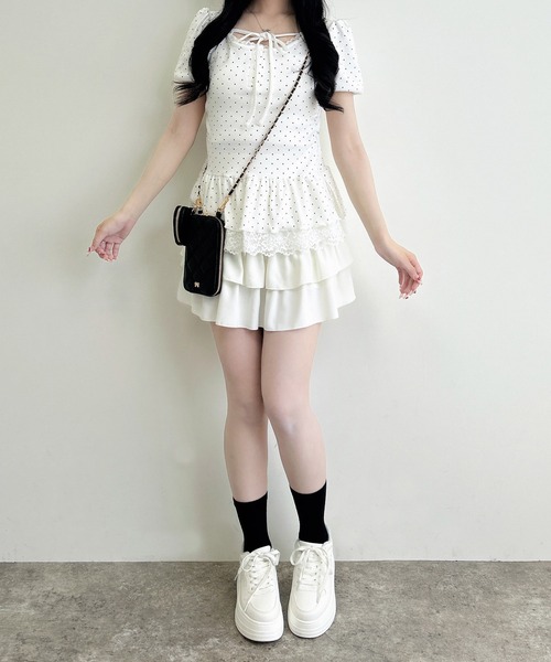 INGNI(イング)の「ヘンリーネックペプラムリブトップス(Tシャツ/カットソー・レディース・ホワイト系その他/ブラック系その他4/ライトピンク/ブラック/グレー・M)」の7枚目の写真