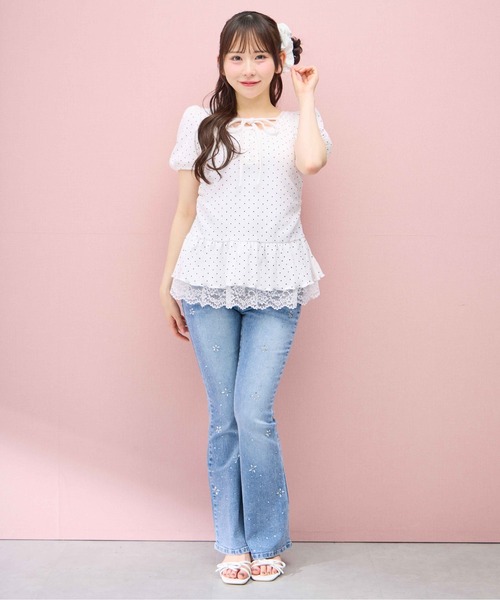 INGNI(イング)の「ヘンリーネックペプラムリブトップス(Tシャツ/カットソー・レディース・ホワイト系その他/ブラック系その他4/ライトピンク/ブラック/グレー・M)」の15枚目の写真