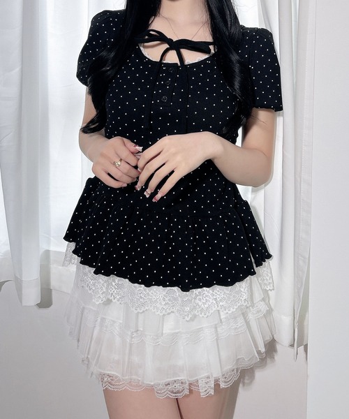 INGNI(イング)の「ヘンリーネックペプラムリブトップス(Tシャツ/カットソー・レディース・ホワイト系その他/ブラック系その他4/ライトピンク/ブラック/グレー・M)」の18枚目の写真