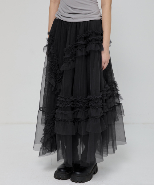 FLAREUP(フレアアップ)の「Tulle Layered Long Skirts (FL-266_Black)(スカート・レディース・ブラック・OS)」の11枚目の写真
