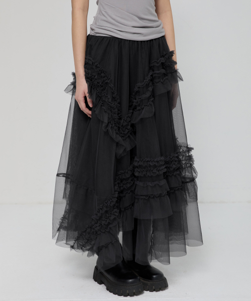 FLAREUP(フレアアップ)の「Tulle Layered Long Skirts (FL-266_Black)(スカート・レディース・ブラック・OS)」の10枚目の写真