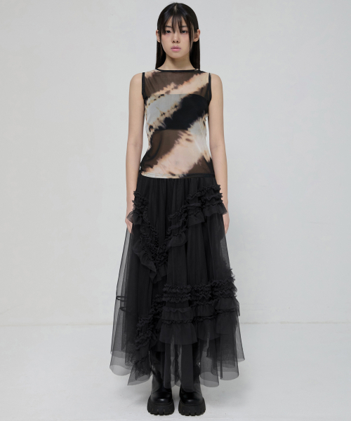 FLAREUP(フレアアップ)の「Tulle Layered Long Skirts (FL-266_Black)(スカート・レディース・ブラック・OS)」の9枚目の写真