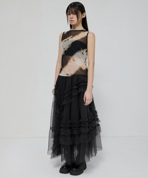 FLAREUP(フレアアップ)の「Tulle Layered Long Skirts (FL-266_Black)(スカート・レディース・ブラック・OS)」の8枚目の写真