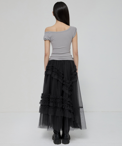 FLAREUP(フレアアップ)の「Tulle Layered Long Skirts (FL-266_Black)(スカート・レディース・ブラック・OS)」の4枚目の写真