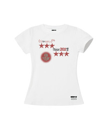 ツアーセミクロップ半袖Tシャツ[ホワイト]