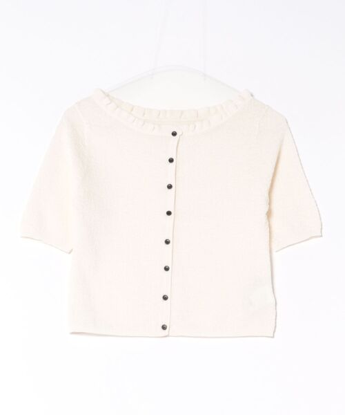 CLANE(クラネ)の「CLANE W FACE FRILL KNIT CARDIGAN(ニット/セーター・レディース・オフホワイト/ブラック・1/2)」の6枚目の写真