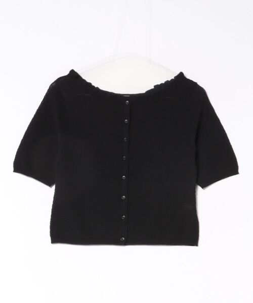 CLANE(クラネ)の「CLANE W FACE FRILL KNIT CARDIGAN(ニット/セーター・レディース・オフホワイト/ブラック・1/2)」の4枚目の写真