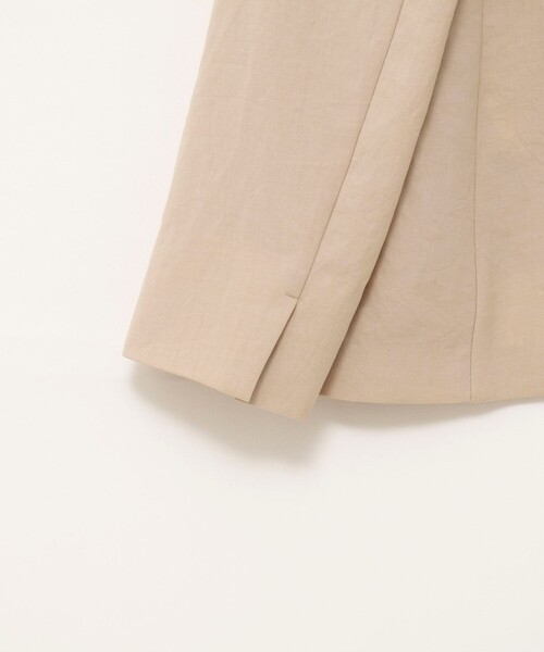 NOLLEY’S(ノーリーズ)の「《セットアップ対応》ストレッチツイルVネックジャケット(ノーカラージャケット・レディース・ネイビー/ベージュ・40/38/36)」の6枚目の写真