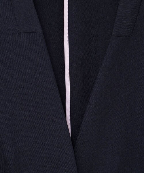 NOLLEY’S(ノーリーズ)の「《セットアップ対応》ストレッチツイルVネックジャケット(ノーカラージャケット・レディース・ネイビー/ベージュ・40/38/36)」の10枚目の写真