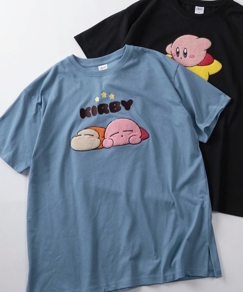 make a ray!(メイク ア レイ!)の「【71】星のカービィ ワドルディ サガラ刺繍 ワイド クルーネックTシャツ/レディース(Tシャツ/カットソー・レディース・ブルー/イエロー/ホワイト/ブラック・L/M)」の4枚目の写真