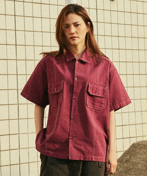 HUF（ハフ）の「HUF CO-OP CONTRAST DYED SHIRT（シャツ/ブラウス・メンズ・ブラック/モスグリーン/バーガンディー・S/M/L/XL）」の3枚目の写真