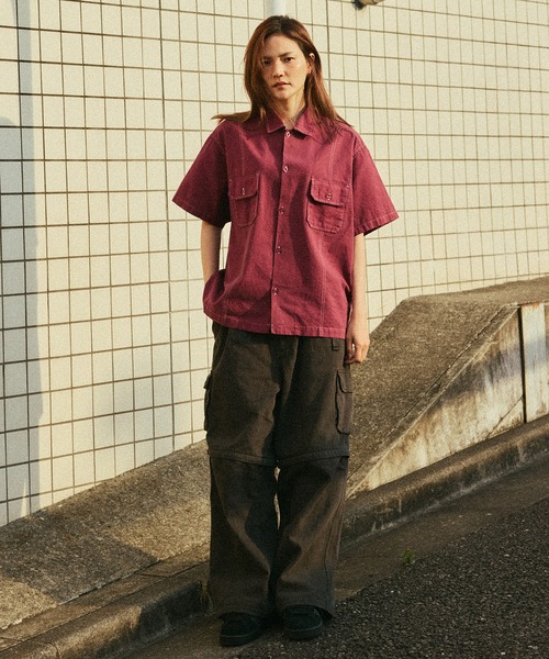 HUF（ハフ）の「HUF CO-OP CONTRAST DYED SHIRT（シャツ/ブラウス・メンズ・ブラック/モスグリーン/バーガンディー・S/M/L/XL）」の13枚目の写真