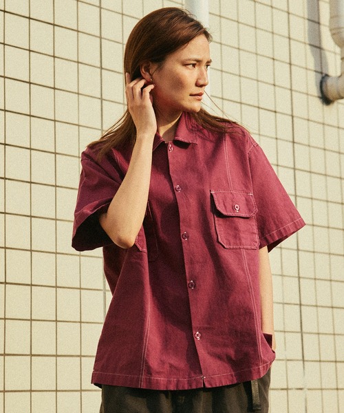 HUF（ハフ）の「HUF CO-OP CONTRAST DYED SHIRT（シャツ/ブラウス・メンズ・ブラック/モスグリーン/バーガンディー・S/M/L/XL）」の14枚目の写真
