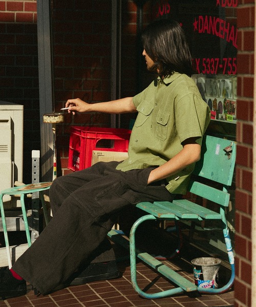 HUF（ハフ）の「HUF CO-OP CONTRAST DYED SHIRT（シャツ/ブラウス・メンズ・ブラック/モスグリーン/バーガンディー・S/M/L/XL）」の9枚目の写真