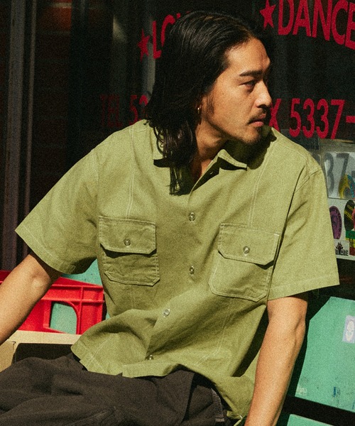 HUF（ハフ）の「HUF CO-OP CONTRAST DYED SHIRT（シャツ/ブラウス・メンズ・ブラック/モスグリーン/バーガンディー・S/M/L/XL）」の8枚目の写真