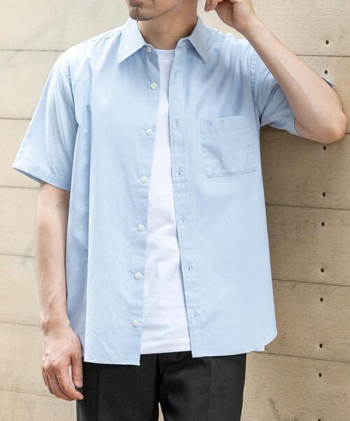 URBAN RESEARCH ROSSO MEN（アーバンリサーチロッソメン）の「『イージーケア / XLサイズあり』ハイパフォーマンスリネン半袖シャツ（シャツ/ブラウス・メンズ・ネイビー/チェック/ストライプ/ベージュ/ライトブルー/ホワイト・X-LARGE/LARGE/MEDIUM/SMALL）」の4枚目の写真