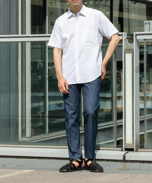 URBAN RESEARCH ROSSO MEN（アーバンリサーチロッソメン）の「『イージーケア / XLサイズあり』ハイパフォーマンスリネン半袖シャツ（シャツ/ブラウス・メンズ・ネイビー/チェック/ストライプ/ベージュ/ライトブルー/ホワイト・X-LARGE/LARGE/MEDIUM/SMALL）」の14枚目の写真