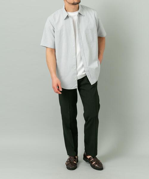 URBAN RESEARCH ROSSO MEN（アーバンリサーチロッソメン）の「『イージーケア / XLサイズあり』ハイパフォーマンスリネン半袖シャツ（シャツ/ブラウス・メンズ・ネイビー/チェック/ストライプ/ベージュ/ライトブルー/ホワイト・X-LARGE/LARGE/MEDIUM/SMALL）」の7枚目の写真