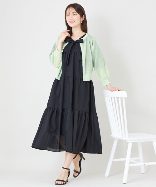 TO BE CHIC(トゥー ビー シック)の「シアーギャザースリーブ カーディガン(カーディガン/ボレロ・レディース・オフホワイト/パープル系その他4/ブラック/ベージュ系その他/グリーン系その他5/イエロー/グレー系その他2/グリーン・40/42)」の21枚目の写真