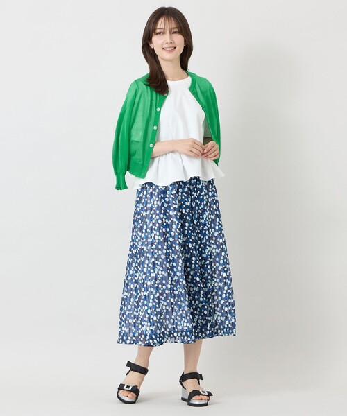 TO BE CHIC(トゥー ビー シック)の「シアーギャザースリーブ カーディガン(カーディガン/ボレロ・レディース・オフホワイト/パープル系その他4/ブラック/ベージュ系その他/グリーン系その他5/イエロー/グレー系その他2/グリーン・40/42)」の20枚目の写真
