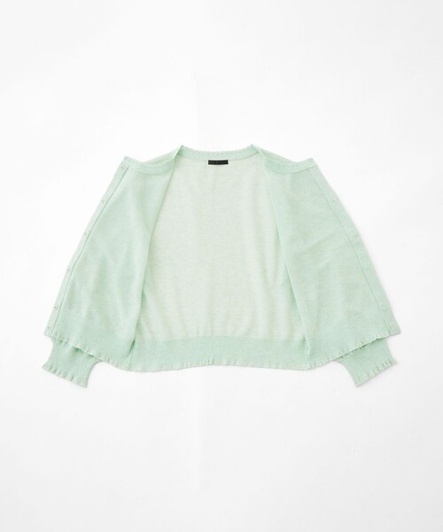TO BE CHIC(トゥー ビー シック)の「シアーギャザースリーブ カーディガン(カーディガン/ボレロ・レディース・オフホワイト/パープル系その他4/ブラック/ベージュ系その他/グリーン系その他5/イエロー/グレー系その他2/グリーン・40/42)」の9枚目の写真