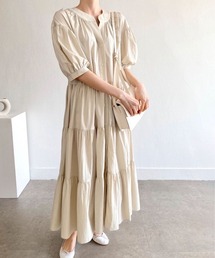 ビックシルエットティアードワンピース
