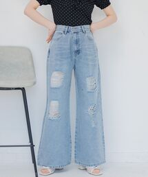 ems excite | 刺繍入ダメージデニムPT(その他パンツ)