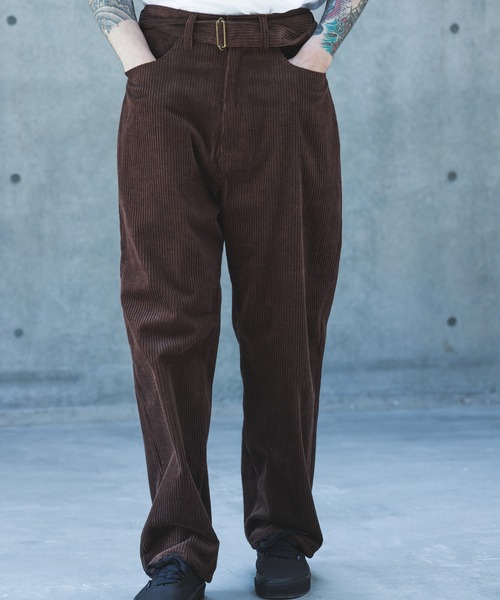 MR.OLIVE(ミスターオリーブ)の「WIDE WALE CORDUROY / BELTED RELAX TAPERED PANTS /M263130(チノパンツ・メンズ・チャコール/ブラウン・SMALL/LARGE/MEDIUM)」の5枚目の写真