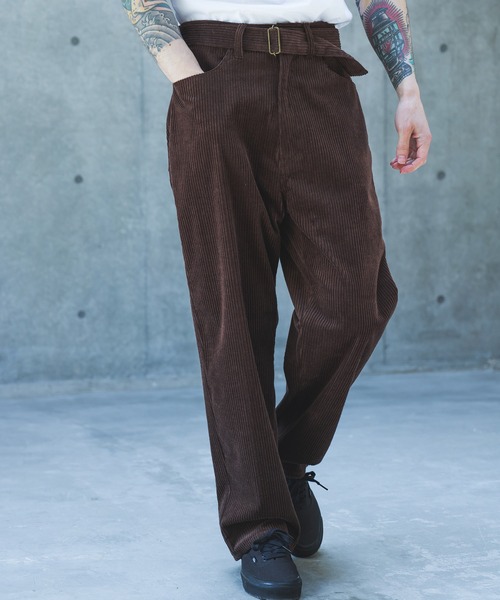 MR.OLIVE(ミスターオリーブ)の「WIDE WALE CORDUROY / BELTED RELAX TAPERED PANTS /M263130(チノパンツ・メンズ・チャコール/ブラウン・SMALL/LARGE/MEDIUM)」の7枚目の写真