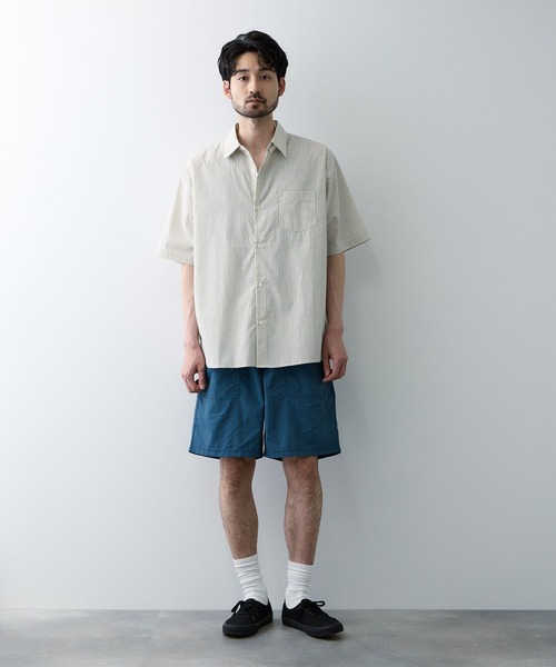 Mac-House（マックハウス）の「【 REALSTANDARD/リアルスタンダード 】リラックスフィット 半袖レギュラーシャツ（シャツ/ブラウス・メンズ・ブルー系その他/ネイビー/ベージュ/ホワイト/ホワイト系その他/サックスブルー・S/M/L/XL）」の22枚目の写真