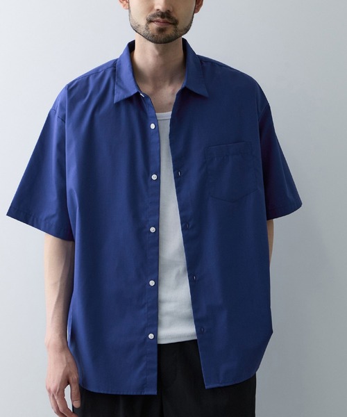 Mac-House（マックハウス）の「【 REALSTANDARD/リアルスタンダード 】リラックスフィット 半袖レギュラーシャツ（シャツ/ブラウス・メンズ・ブルー系その他/ネイビー/ベージュ/ホワイト/ホワイト系その他/サックスブルー・S/M/L/XL）」の17枚目の写真
