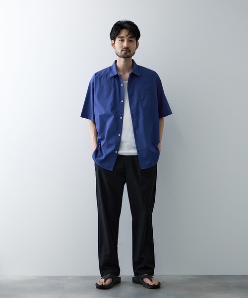 Mac-House（マックハウス）の「【 REALSTANDARD/リアルスタンダード 】リラックスフィット 半袖レギュラーシャツ（シャツ/ブラウス・メンズ・ブルー系その他/ネイビー/ベージュ/ホワイト/ホワイト系その他/サックスブルー・S/M/L/XL）」の16枚目の写真