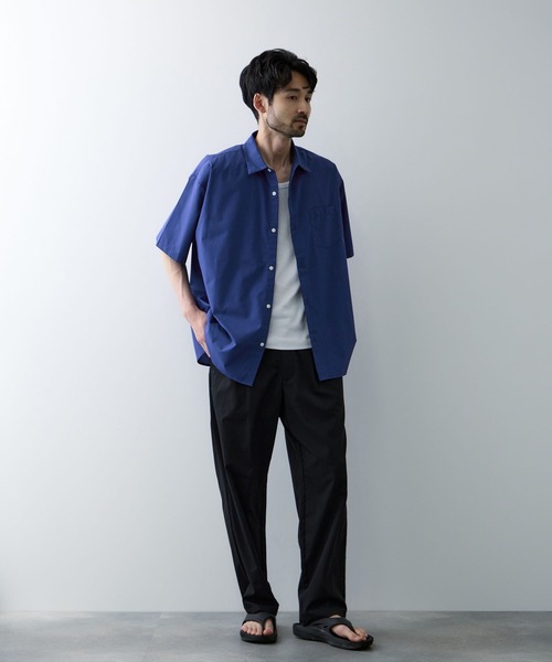 Mac-House（マックハウス）の「【 REALSTANDARD/リアルスタンダード 】リラックスフィット 半袖レギュラーシャツ（シャツ/ブラウス・メンズ・ブルー系その他/ネイビー/ベージュ/ホワイト/ホワイト系その他/サックスブルー・S/M/L/XL）」の15枚目の写真