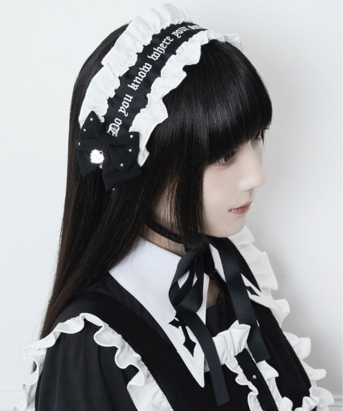 スタッズリボンフリルヘッドドレス（その他ヘアアクセサリー）｜mine