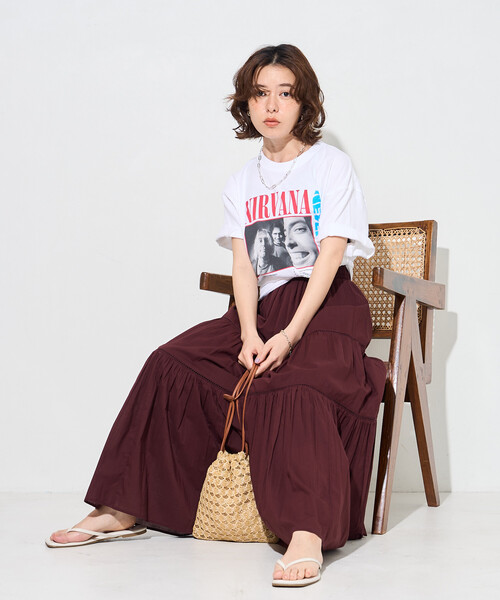 FREAK'S STORE（フリークスストア）の「＜新色追加＞GOOD ROCK SPEED/グッドロックスピード NIRVANA T-SHIRT/ロックTシャツ/ニルヴァーナ（Tシャツ/カットソー・レディース・チャコールグレー/ブルー/ホワイト/ベージュ/ブラウン/ブラック・ﾌﾘ-）」の8枚目の写真