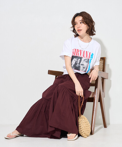 FREAK'S STORE（フリークスストア）の「＜新色追加＞GOOD ROCK SPEED/グッドロックスピード NIRVANA T-SHIRT/ロックTシャツ/ニルヴァーナ（Tシャツ/カットソー・レディース・チャコールグレー/ブルー/ホワイト/ベージュ/ブラウン/ブラック・ﾌﾘ-）」の9枚目の写真