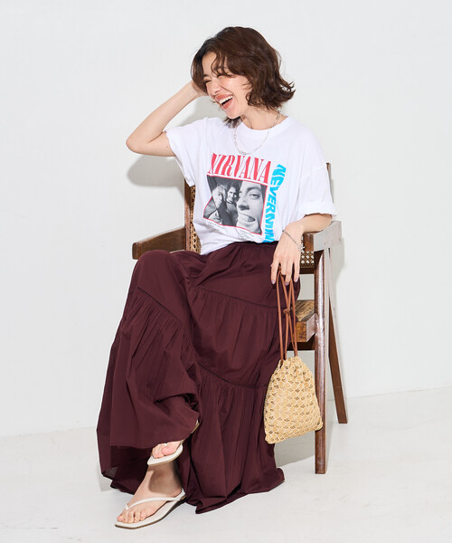 FREAK'S STORE（フリークスストア）の「＜新色追加＞GOOD ROCK SPEED/グッドロックスピード NIRVANA T-SHIRT/ロックTシャツ/ニルヴァーナ（Tシャツ/カットソー・レディース・チャコールグレー/ブルー/ホワイト/ベージュ/ブラウン/ブラック・ﾌﾘ-）」の11枚目の写真