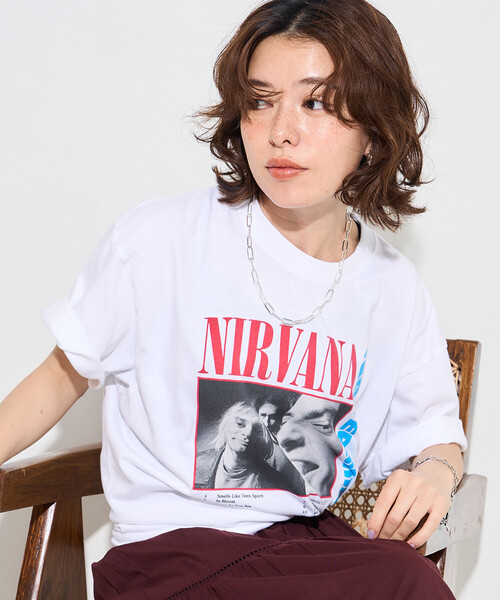FREAK'S STORE（フリークスストア）の「＜新色追加＞GOOD ROCK SPEED/グッドロックスピード NIRVANA T-SHIRT/ロックTシャツ/ニルヴァーナ（Tシャツ/カットソー・レディース・チャコールグレー/ブルー/ホワイト/ベージュ/ブラウン/ブラック・ﾌﾘ-）」の17枚目の写真