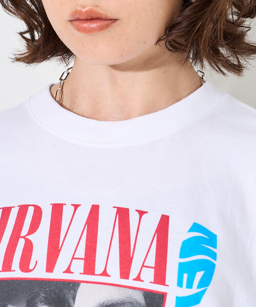 FREAK'S STORE（フリークスストア）の「＜新色追加＞GOOD ROCK SPEED/グッドロックスピード NIRVANA T-SHIRT/ロックTシャツ/ニルヴァーナ（Tシャツ/カットソー・レディース・チャコールグレー/ブルー/ホワイト/ベージュ/ブラウン/ブラック・ﾌﾘ-）」の21枚目の写真