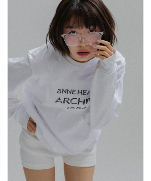 ANNEHEARTS(アンハーツ)の「Vintage Letter Archive Sleeve_WHITE(Tシャツ/カットソー・レディース・その他・FREE)」の3枚目の写真