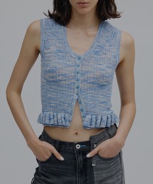 Ameri(�A����)��MEDI FRILL BACK RIBBON KNIT TOP(�j�b�g/�Z�[�^�[)