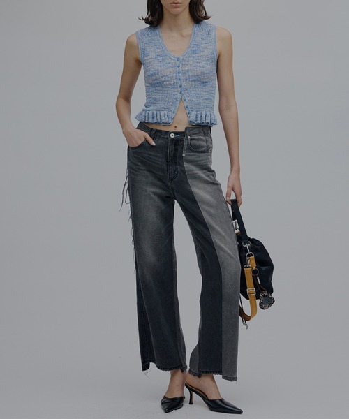 Ameri（アメリ）の「MEDI FRILL BACK RIBBON KNIT TOP（ニット/セーター・レディース・ブルー/ピンク/ブラック・FREE）」の17枚目の写真